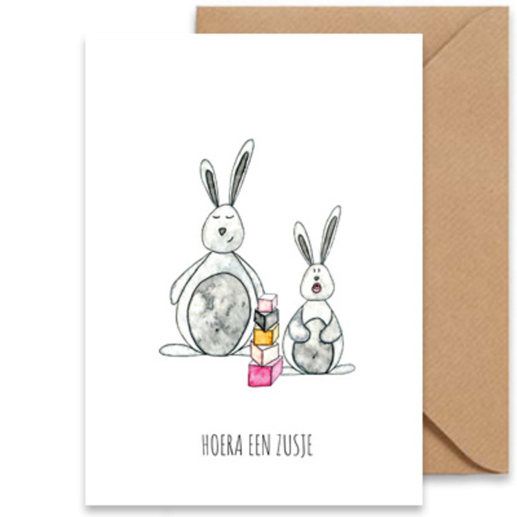 Juulz Kaart - Hoera een zusje
