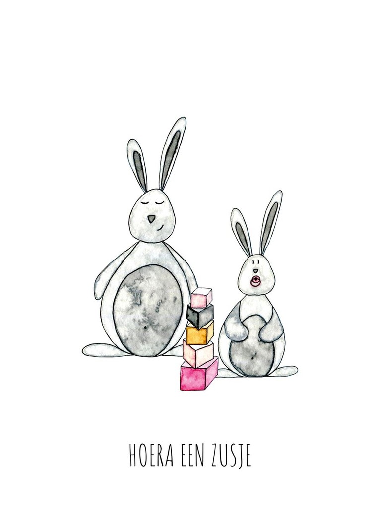 Juulz Kaart - Hoera een zusje
