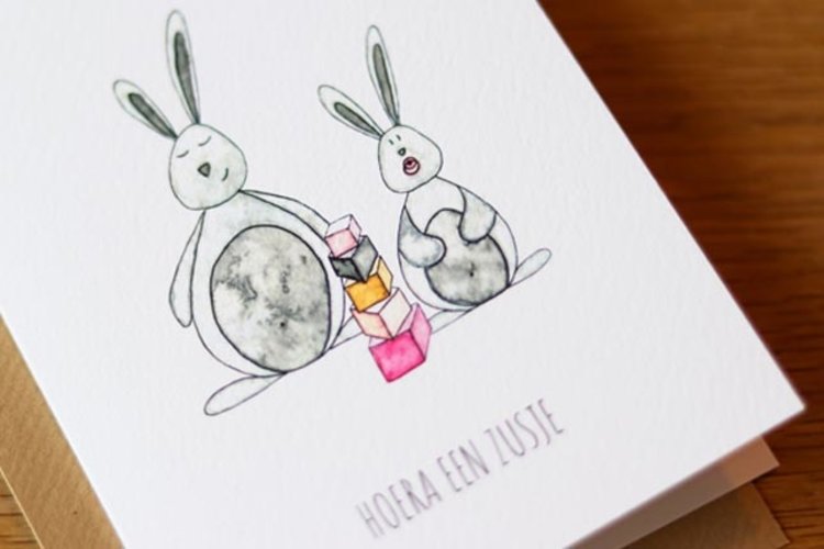 Juulz Kaart - Hoera een zusje