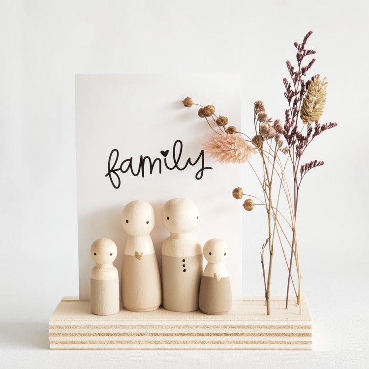 Sweet Petite Jolie Houten standaard met droogbloem en quote basic