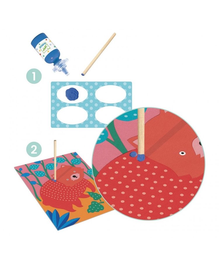 Djeco Schilderen met stokje - Pointillisme