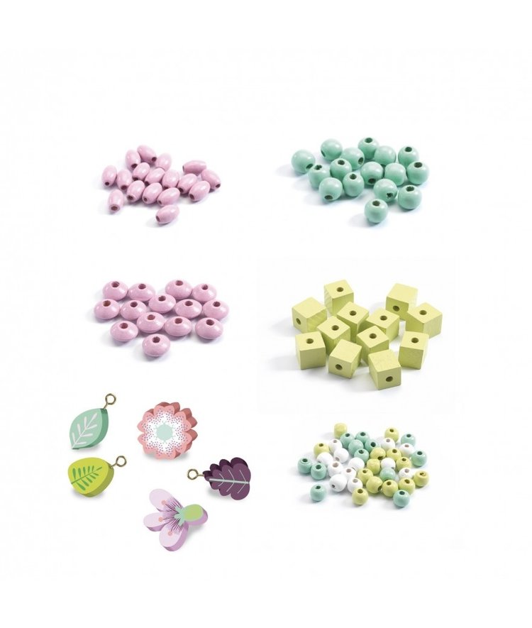 Djeco Djeco houten kralen - Bloemen