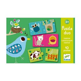 Djeco Puzzel Duo Dier & Leefgebied - Habitat