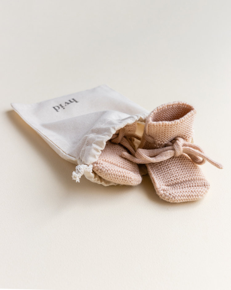 Hvid Booties 0-9M - Apricot