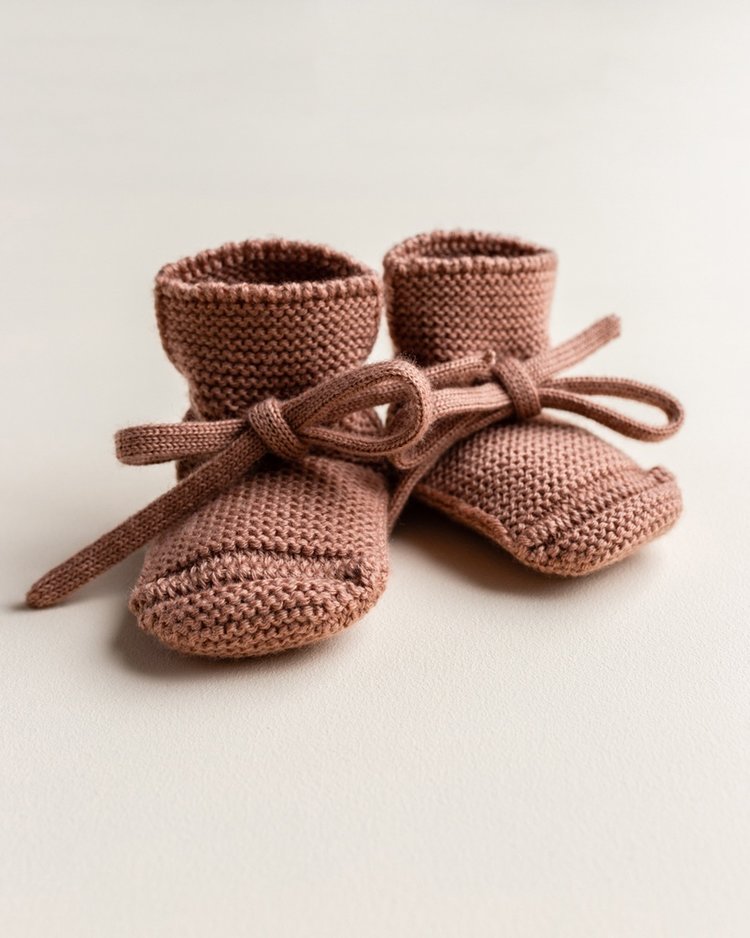 Hvid Booties 0-9M -  Terracotta