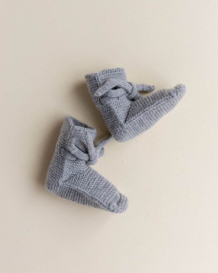 Hvid Booties 0-9M - Grey Melange