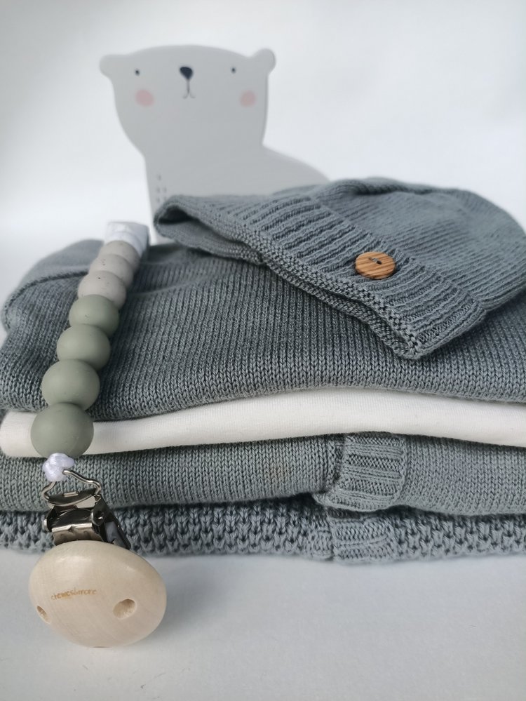Klein baby Cardigan - Stone green
