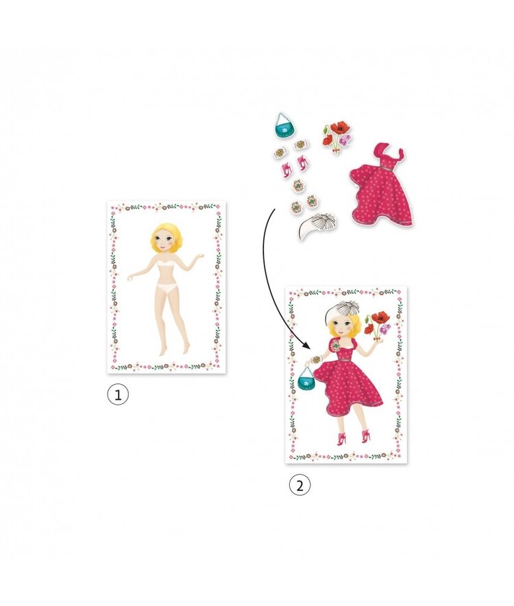 Djeco Stickers & poppetjes van papier - Mode