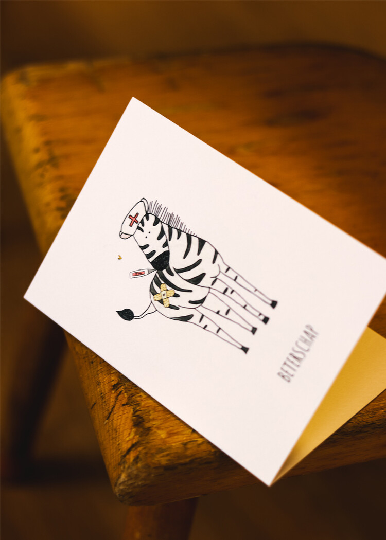 Juulz Kaart - Beterschap zebra