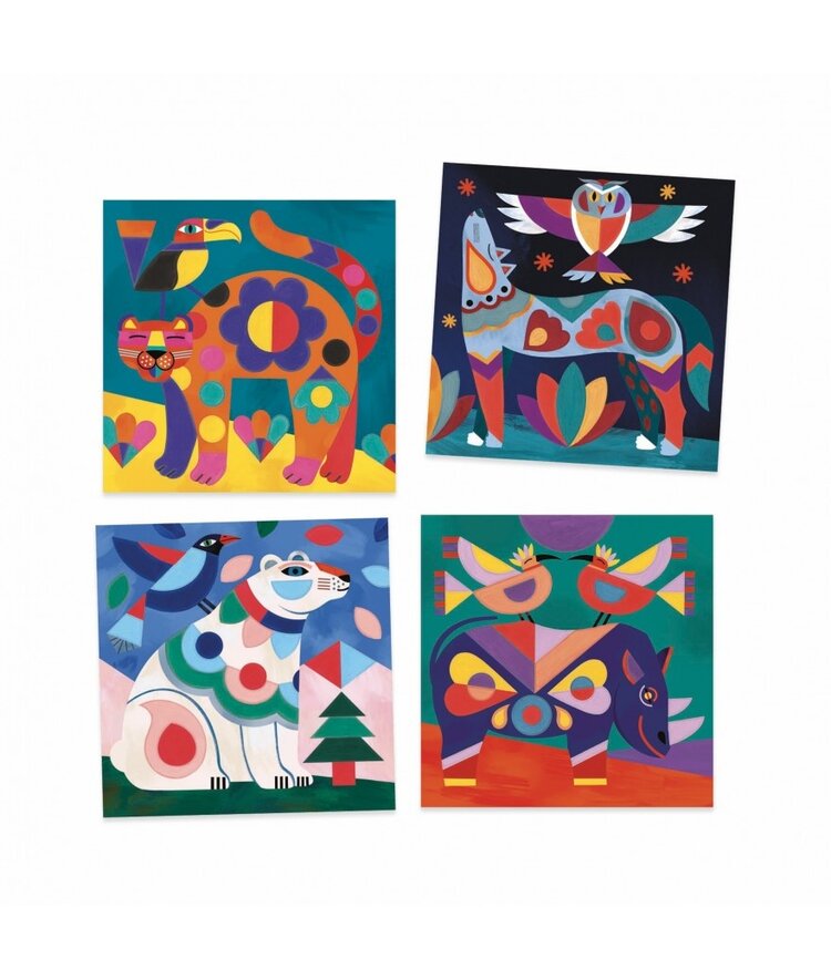 Djeco Kaarten om te schilderen - Beestenboel