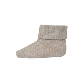 MP Denmark Cotton rib baby socks - 108 - Beige Melange