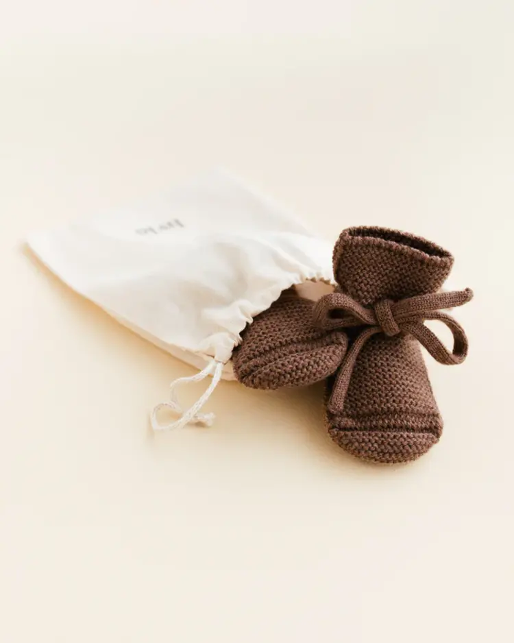 Hvid Booties 0-9M - Mocha