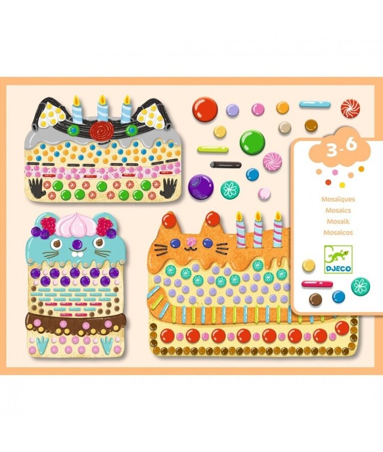 Djeco Mozaiek - Taart en snoepjes