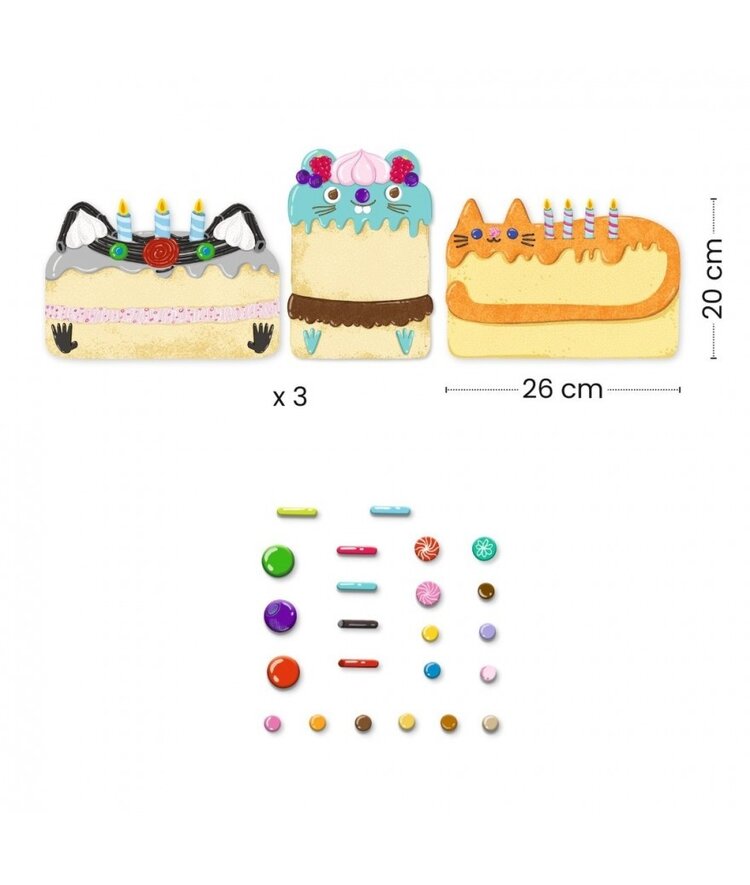 Djeco Mozaiek - Taart en snoepjes