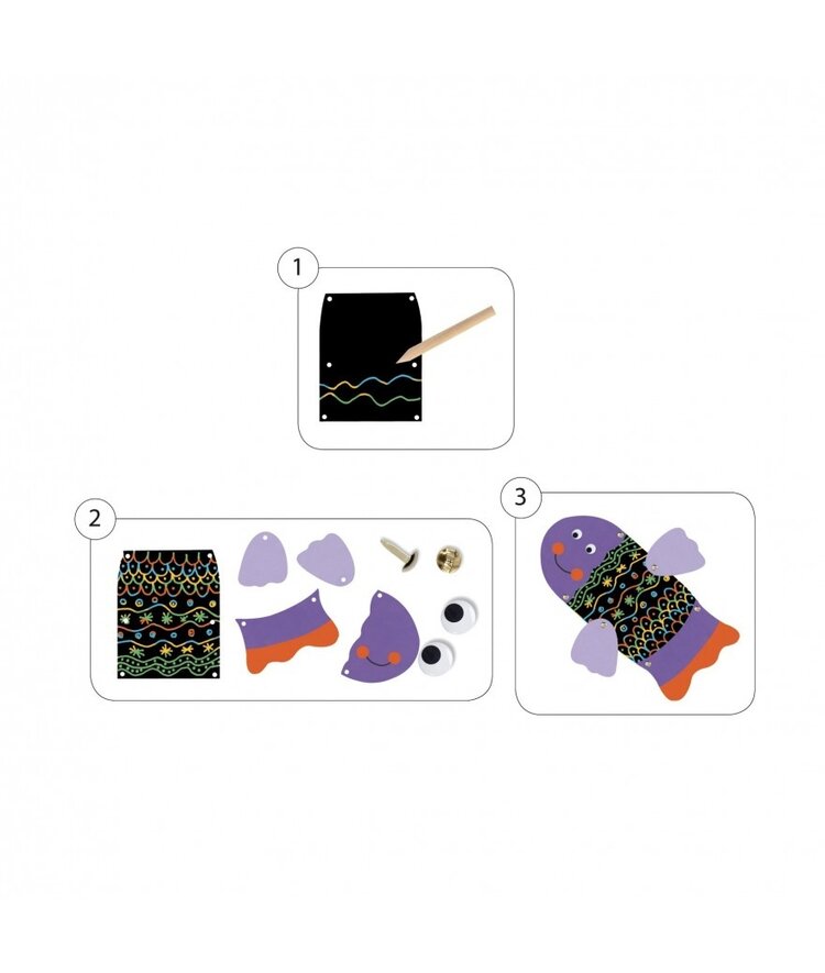 Djeco Scratch boards - Funny animals