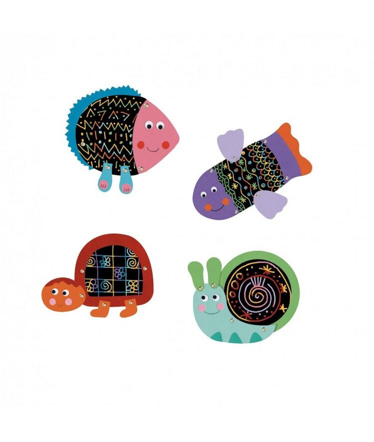 Djeco Scratch boards - Funny animals