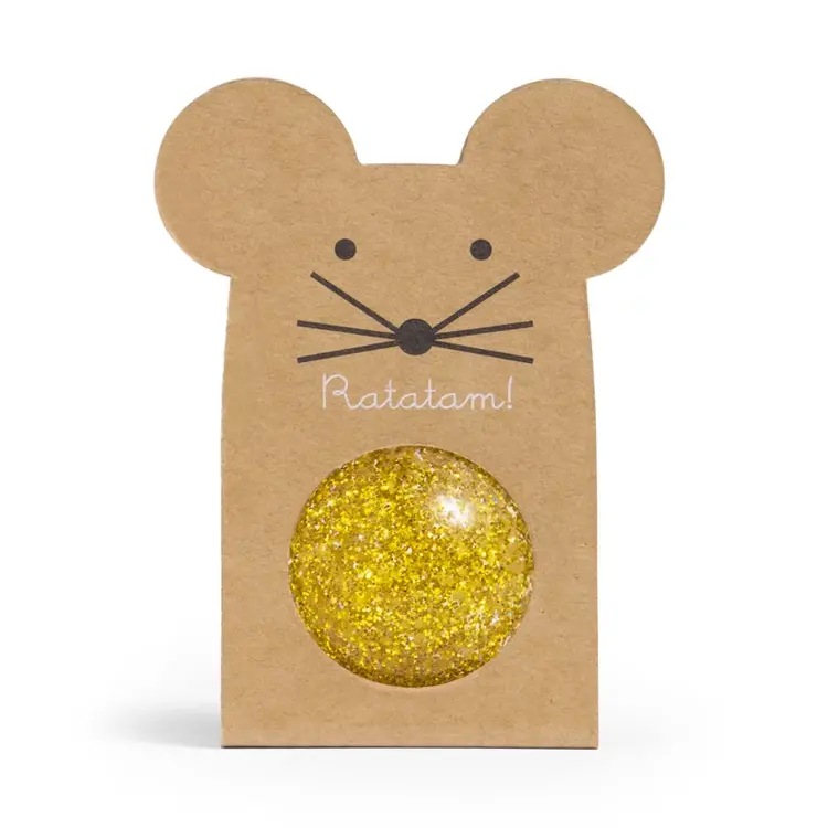 Ratatam Glitter mouse bouncy balls - Gold