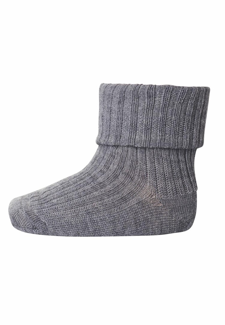 MP Denmark Cotton rib baby socks - 491 - Grey melange