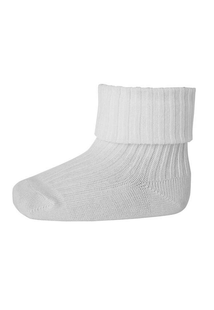 MP Denmark Cotton rib baby socks - 1 White