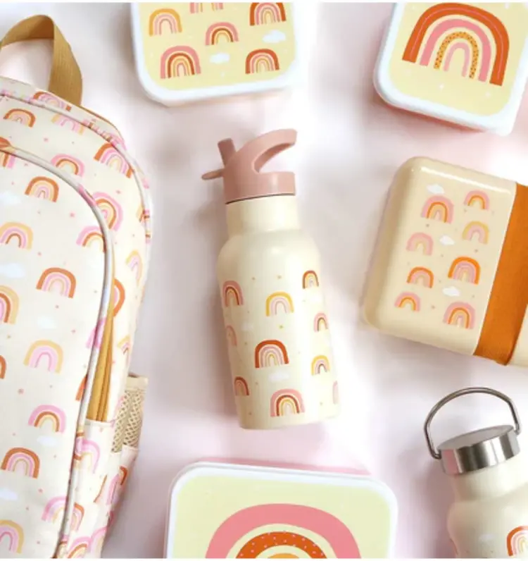 A Little Lovely Company RVS drinkfles - Regenbogen