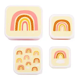 A Little Lovely Company Lunch & snack box set - Regenbogen