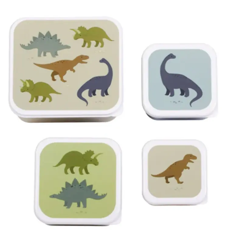 A Little Lovely Company Lunch & snack box set - Dinosaurussen