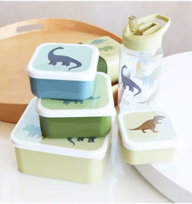 A Little Lovely Company Lunch & snack box set - Dinosaurussen