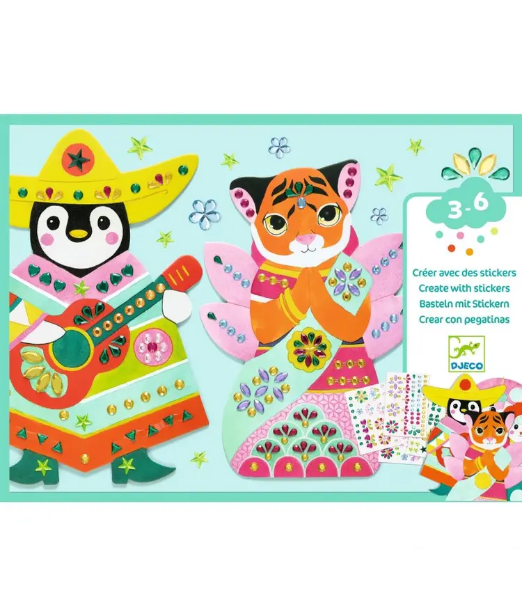 Djeco Creatief met stickers - Glanzend