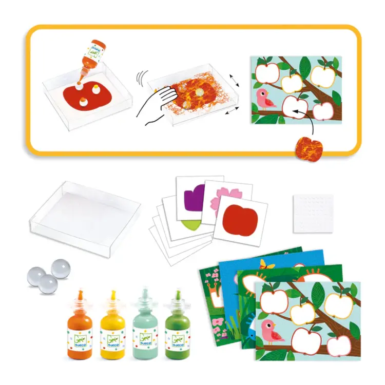 Djeco Schilderen met Knikkers - Veelkleurige natuur