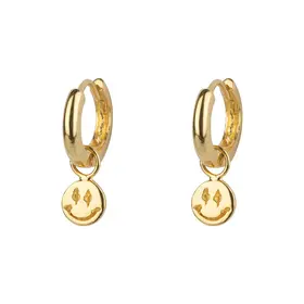 Bibi Camille Smiley Small Hoop Earring - Gold Plated