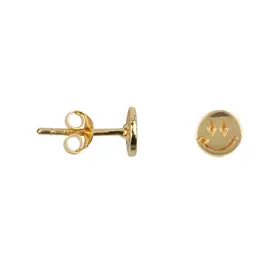 Bibi Camille Smiley Stud Earring - Gold Plated