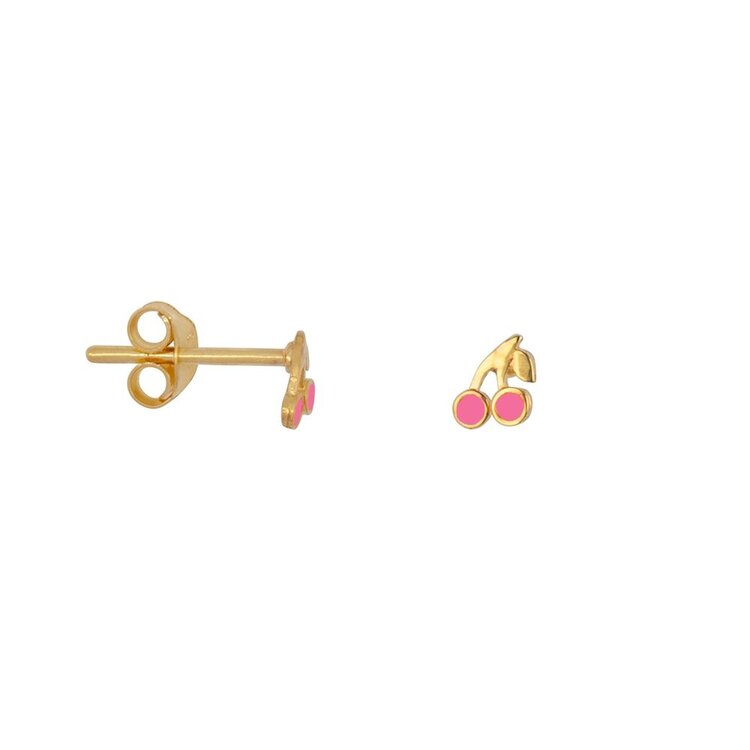 Bibi Camille Mini Cherry Stud Earring - Light Pink