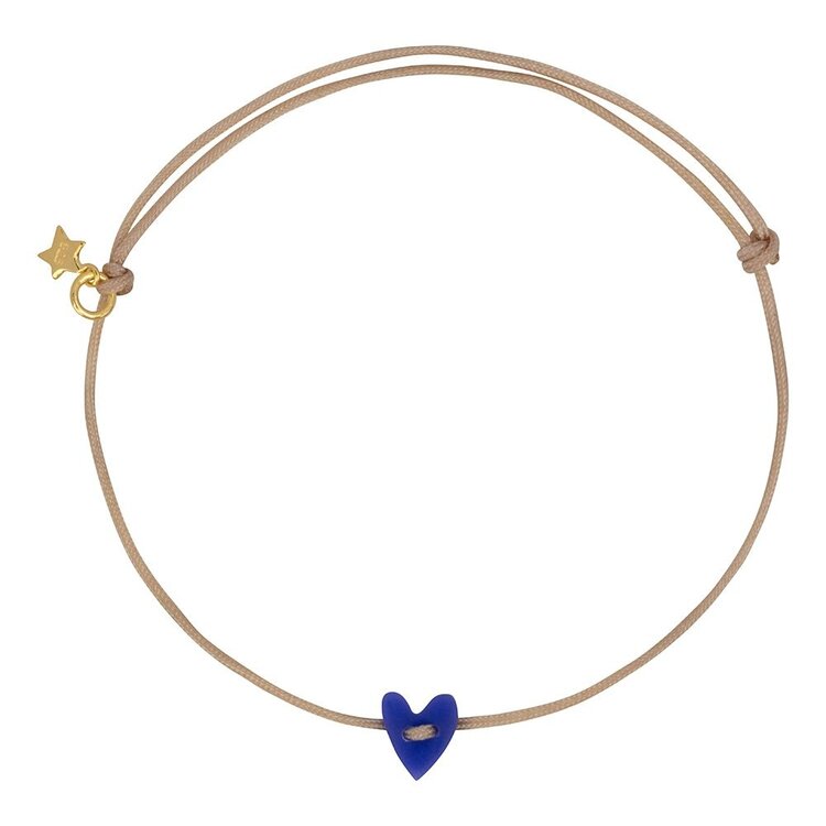 Bibi Camille Heart Rope Bracelet Gold Plated - Purple