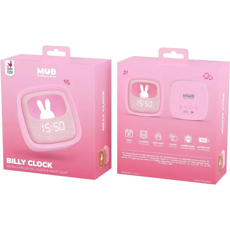 MOB Billy Clock & Light - Marshmallow