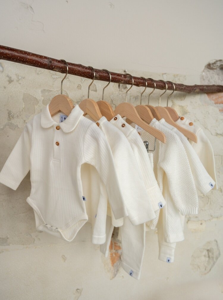 Klein baby Polobody rib - Natural white