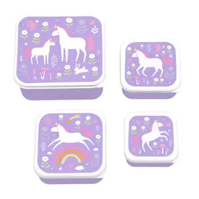 A Little Lovely Company Lunch & snack box set - Unicorn dreams