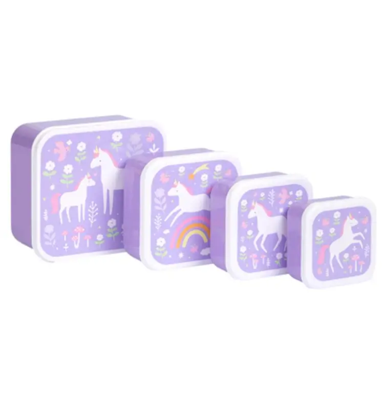 A Little Lovely Company Lunch & snack box set - Unicorn dreams