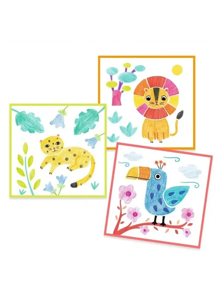 Djeco Colouring - 3 stencils 1 image