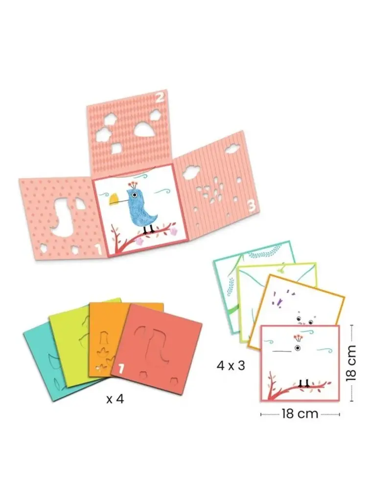 Djeco Colouring - 3 stencils 1 image