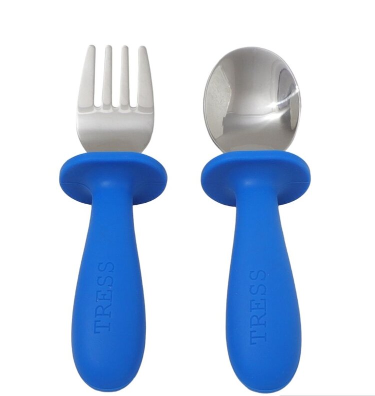 Tress happy tableware The spoon & fork - cool blue