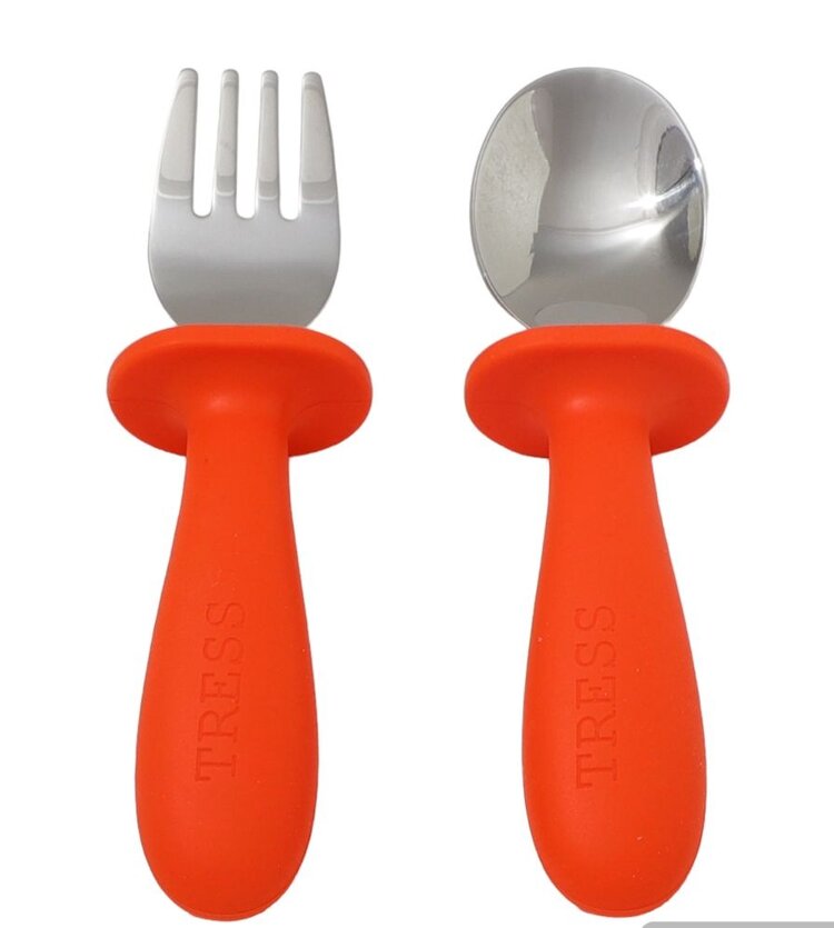 Tress happy tableware The spoon & fork - happy orange