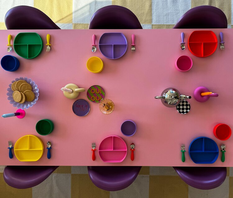 Tress happy tableware The plate - Bubbly pink