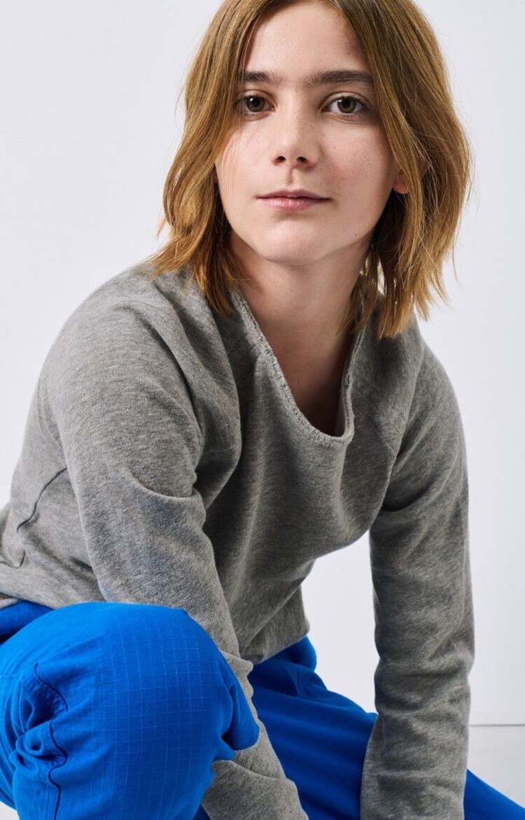 American Vintage T-shirt col rond - Gris chine