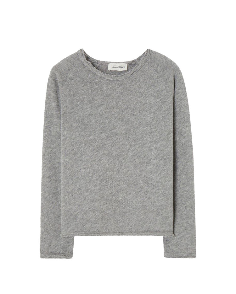 American Vintage T-shirt col rond - Gris chine