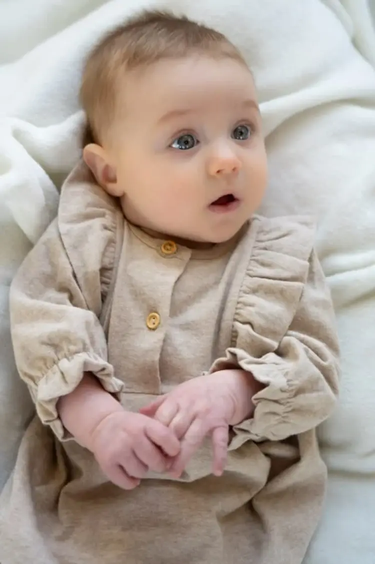 Klein baby Dress ruffle - Beige melange