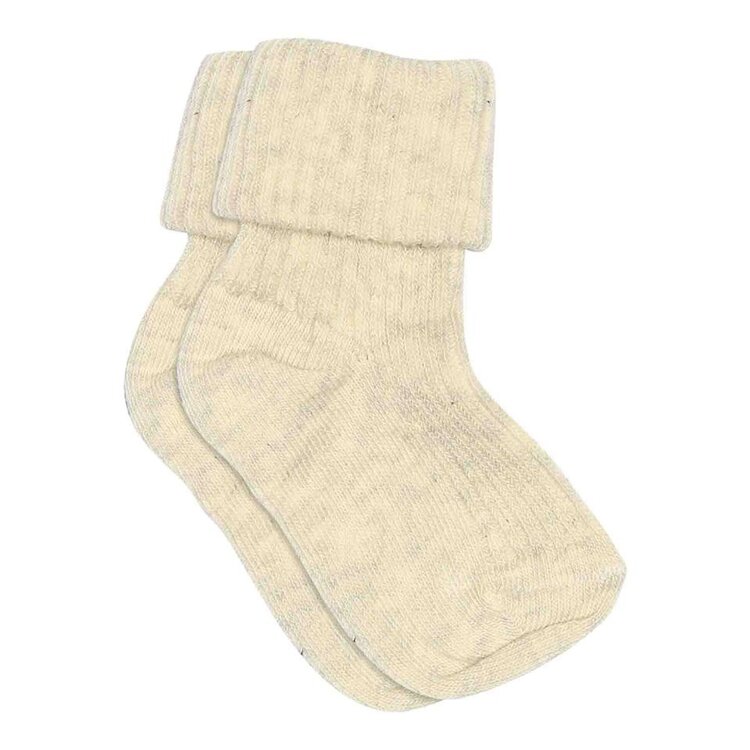 MP Denmark Cotton rib baby socks - 499 - Creme Melange