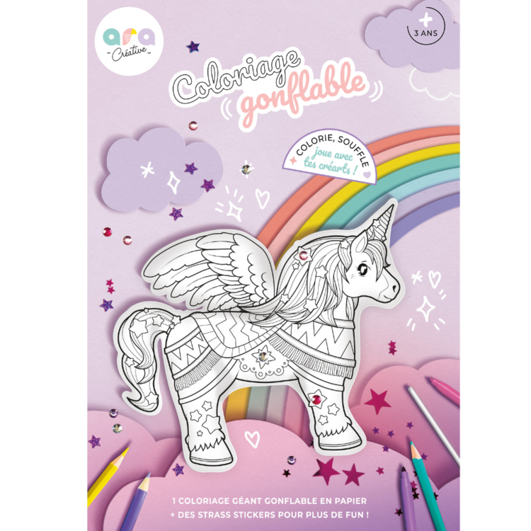 Ara Créative Opblaasbare kleurplaat - Gigantische Unicorn