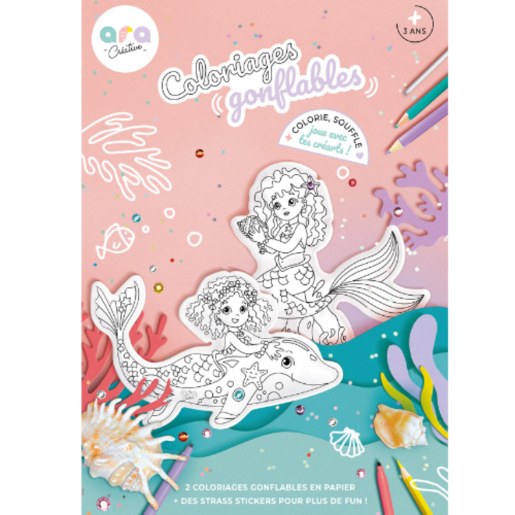 Ara Créative Opblaasbare kleurplaat - Zeemeerminnen