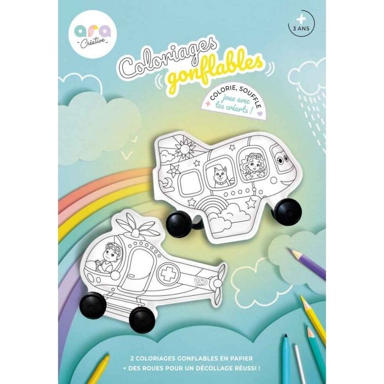 Ara Créative Opblaasbare kleurplaat - Vliegtuig/Helicopter