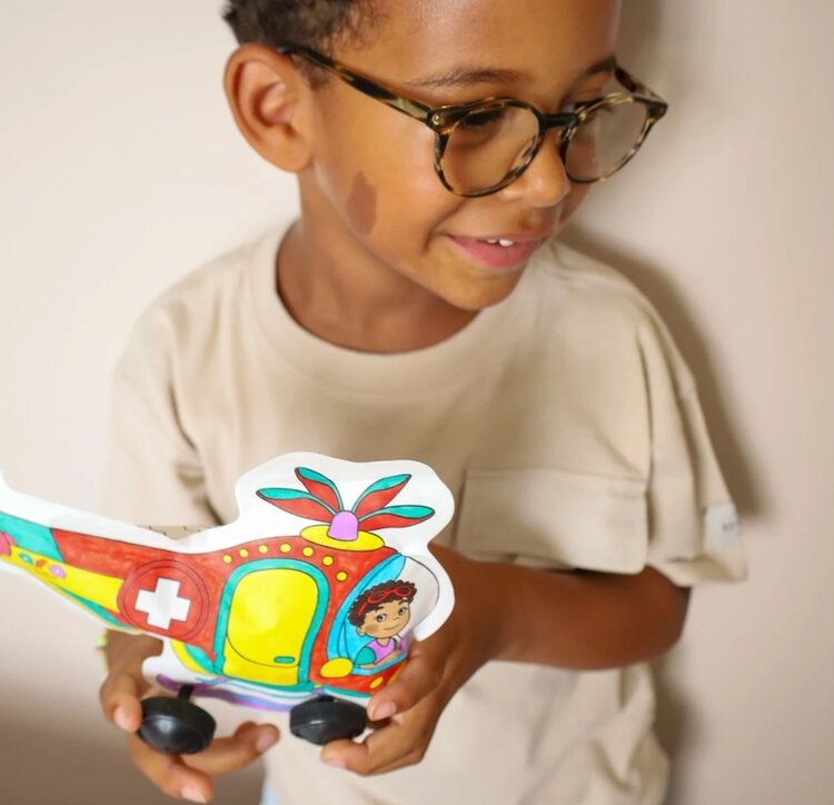 Ara Créative Opblaasbare kleurplaat - Vliegtuig/Helicopter